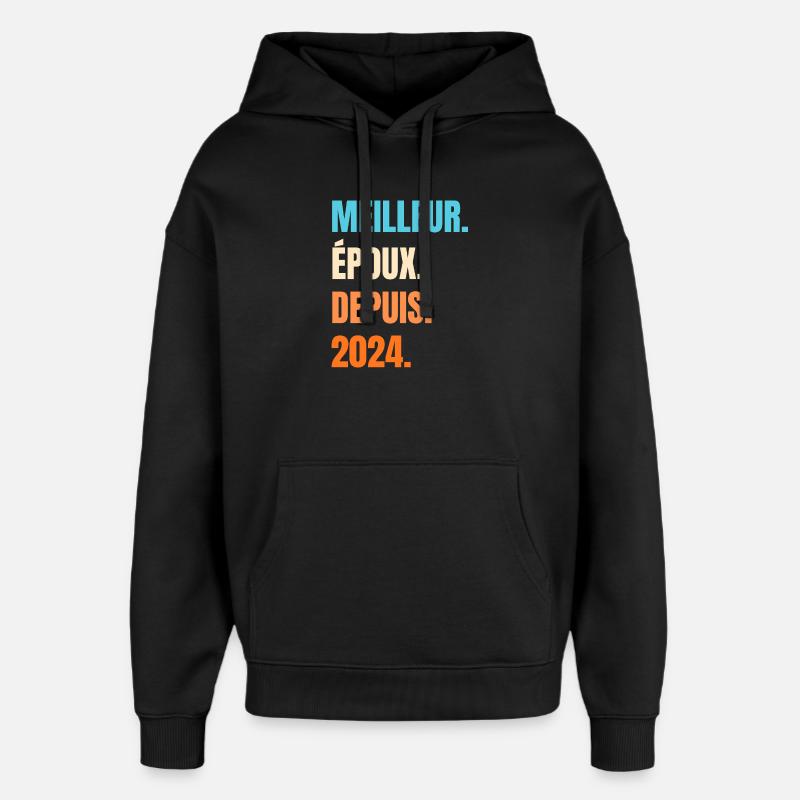 Bester Ehemann seit 2024 Geschenk-Ehemann - Oversized Unisex Hoodie von Stanley/Stella - Schwarz