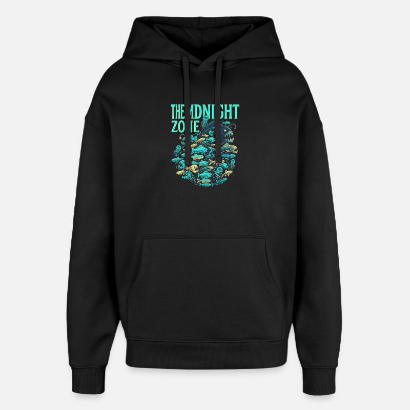 Minuit Pacifique - Sweat à capuche unisexe Stanley/Stella Oversized - noir