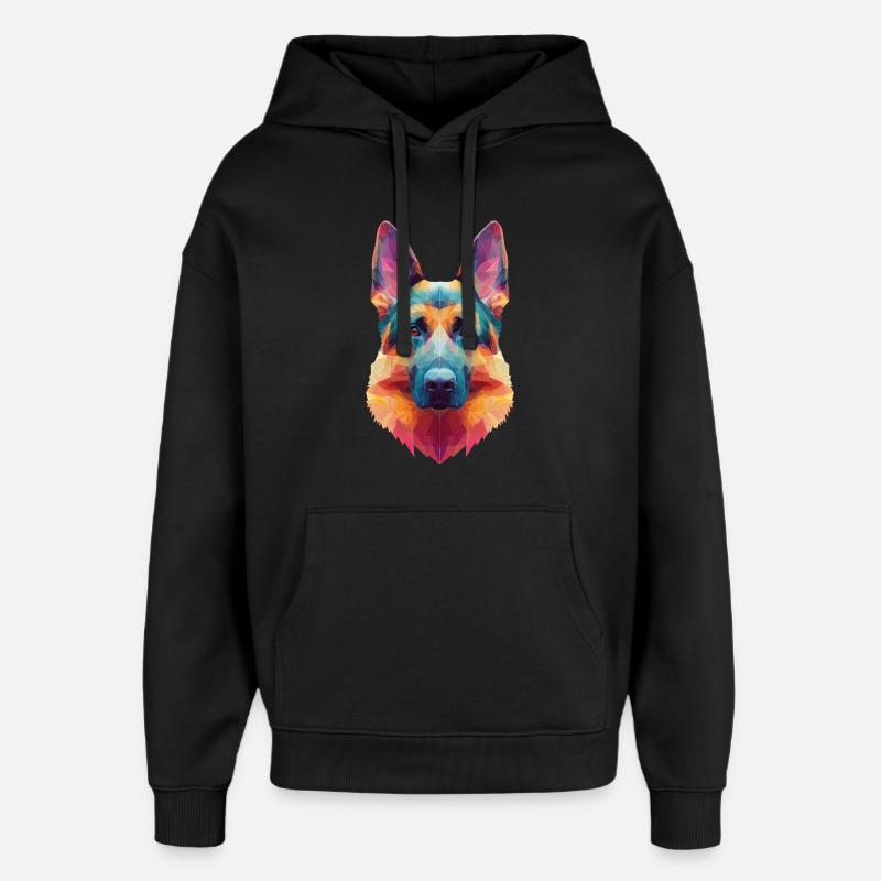 Chien de berger - Sweat à capuche unisexe Stanley/Stella Oversized - noir
