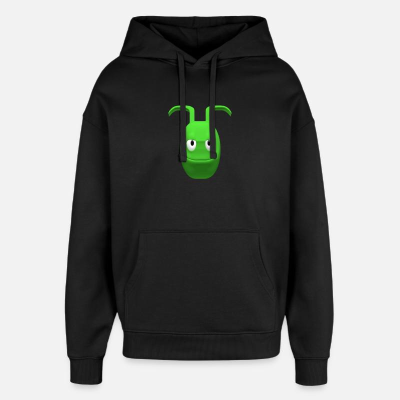 Alien vert joyeux avec des antennes - Sweat à capuche unisexe Stanley/Stella Oversized - noir