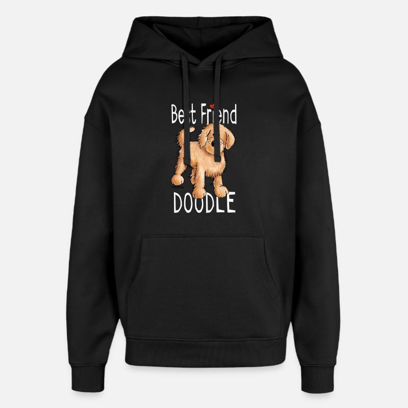 Drôle Doodle Chien - Cadeau - Sweat à capuche unisexe Stanley/Stella Oversized - noir