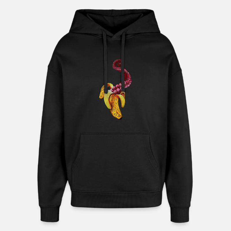 Swirly Mutant-Banana - Sweat à capuche unisexe Stanley/Stella Oversized - noir
