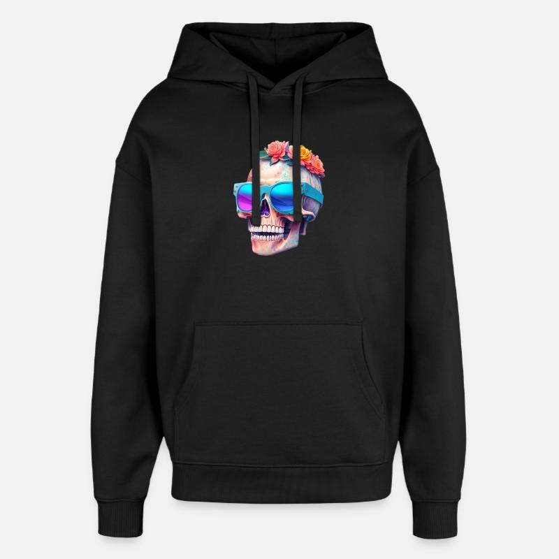 Totenkopf - Oversized Unisex Hoodie von Stanley/Stella - Schwarz