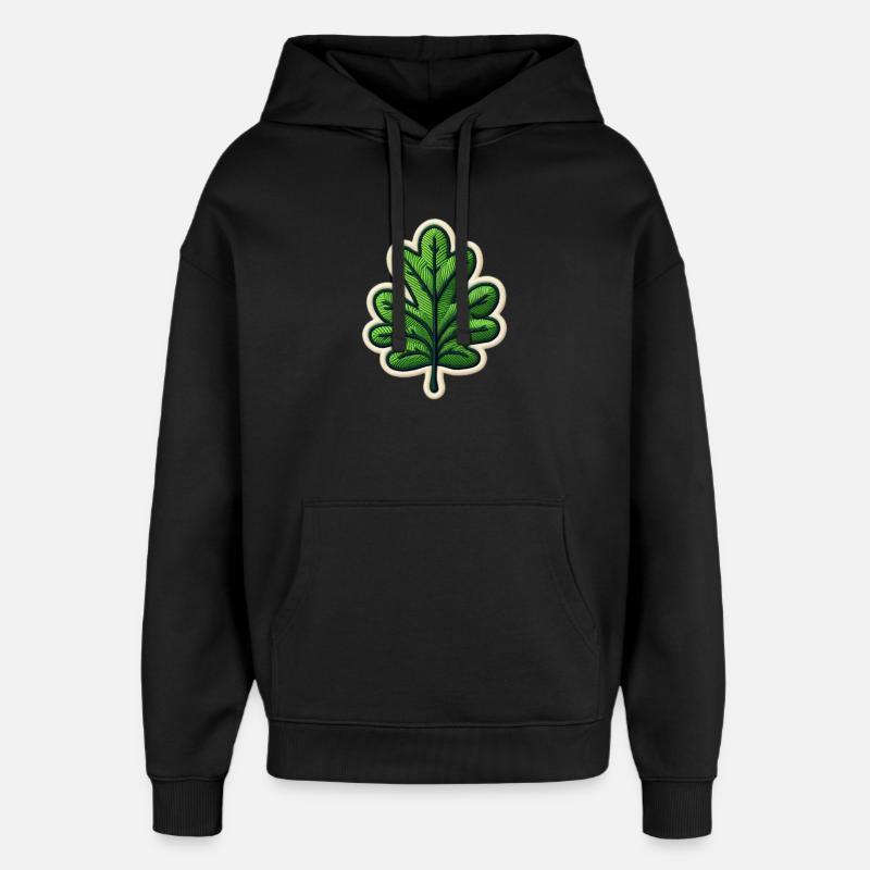 Grünes Blatt Patch - Oversized Unisex Hoodie von Stanley/Stella - Schwarz