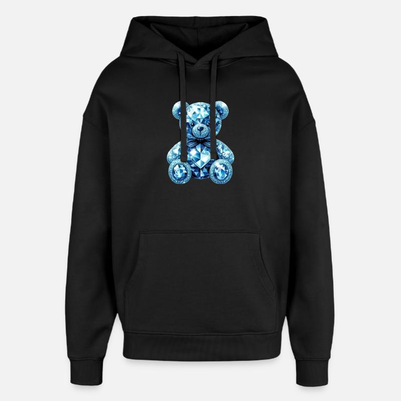Diamant Ours en cristal Diamants - Sweat à capuche unisexe Stanley/Stella Oversized - noir