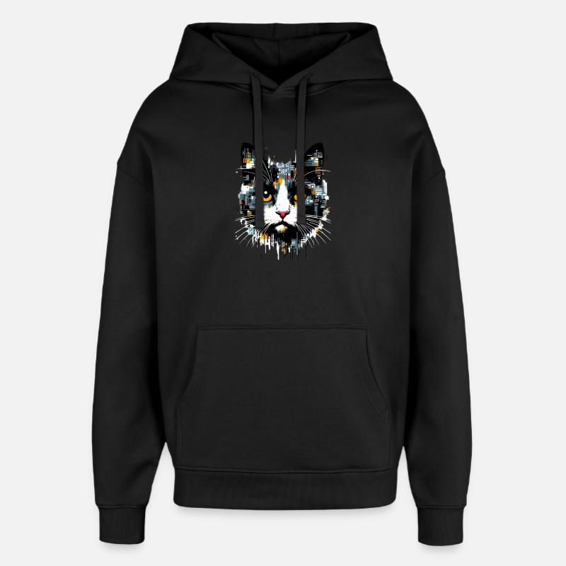Katze - Oversized Unisex Hoodie von Stanley/Stella - Schwarz