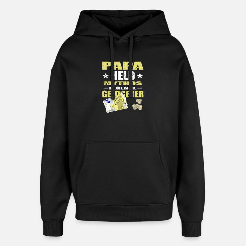 Parrainer papa - Sweat à capuche unisexe Stanley/Stella Oversized - noir