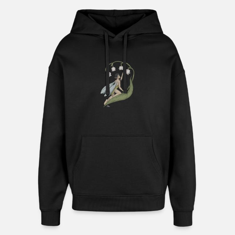 Lutin au muguet - Sweat à capuche unisexe Stanley/Stella Oversized - noir