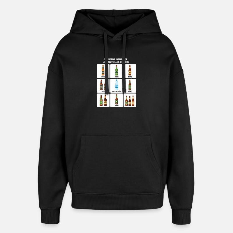 Guide d’identification de la bière - Sweat à capuche unisexe Stanley/Stella Oversized - noir