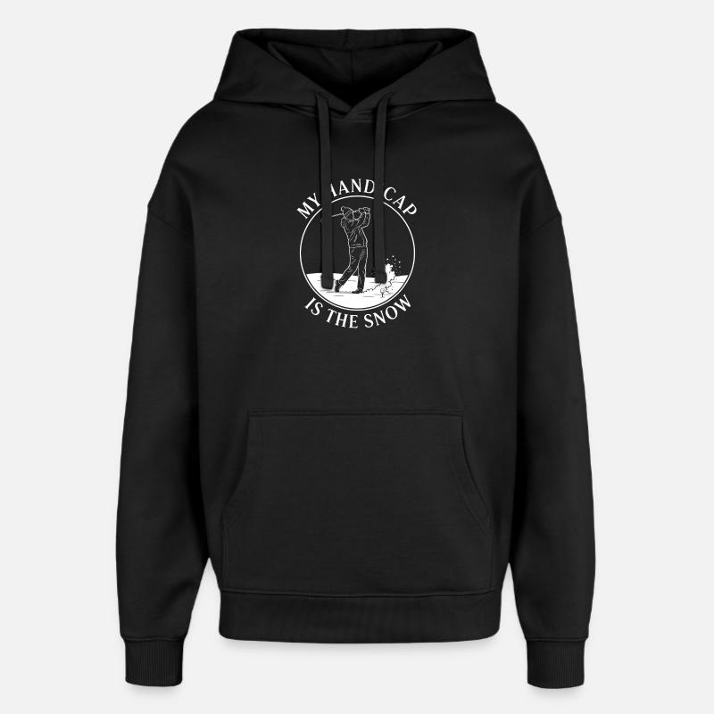 Mon handicap, c’est la neige - Sweat à capuche unisexe Stanley/Stella Oversized - noir