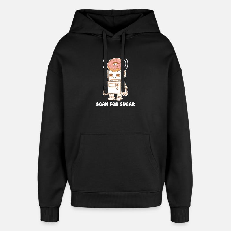 Donut Robot : Scanner le sucre - Sweat à capuche unisexe Stanley/Stella Oversized - noir
