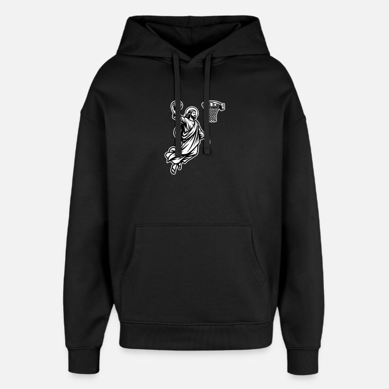 Dunking Jesus - Basket drôle - Sweat à capuche unisexe Stanley/Stella Oversized - noir
