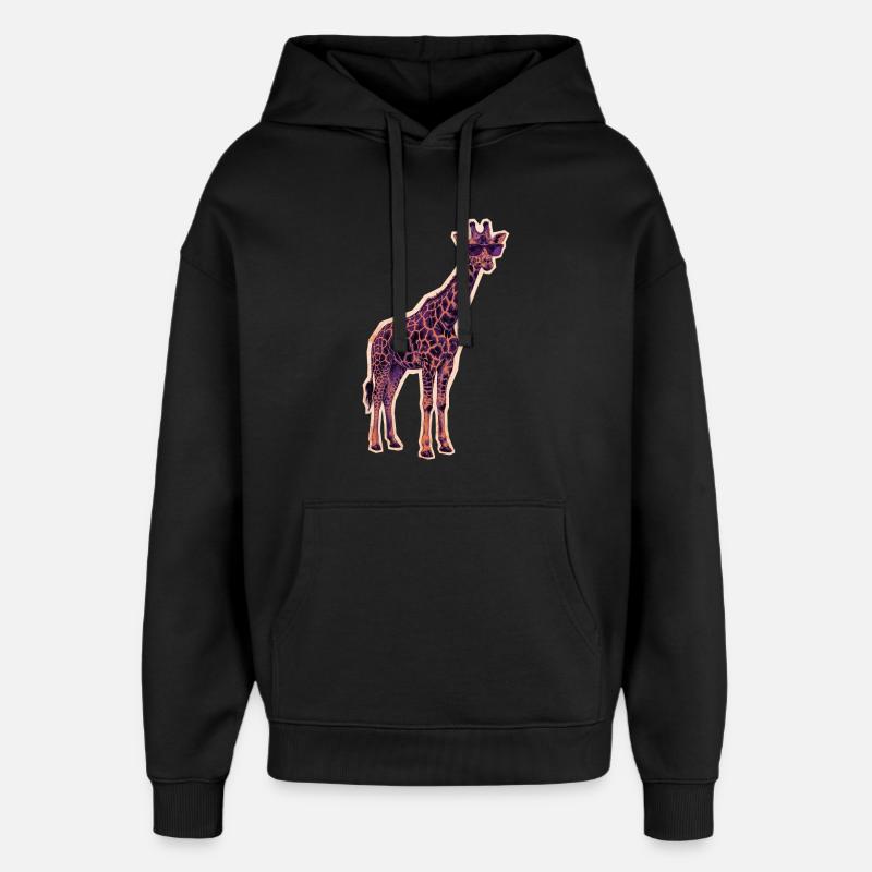 Lunettes de soleil girafe cool - Sweat à capuche unisexe Stanley/Stella Oversized - noir