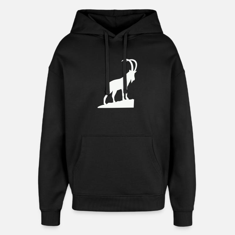 Alpine Bock Silhouette - Sweat à capuche unisexe Stanley/Stella Oversized - noir