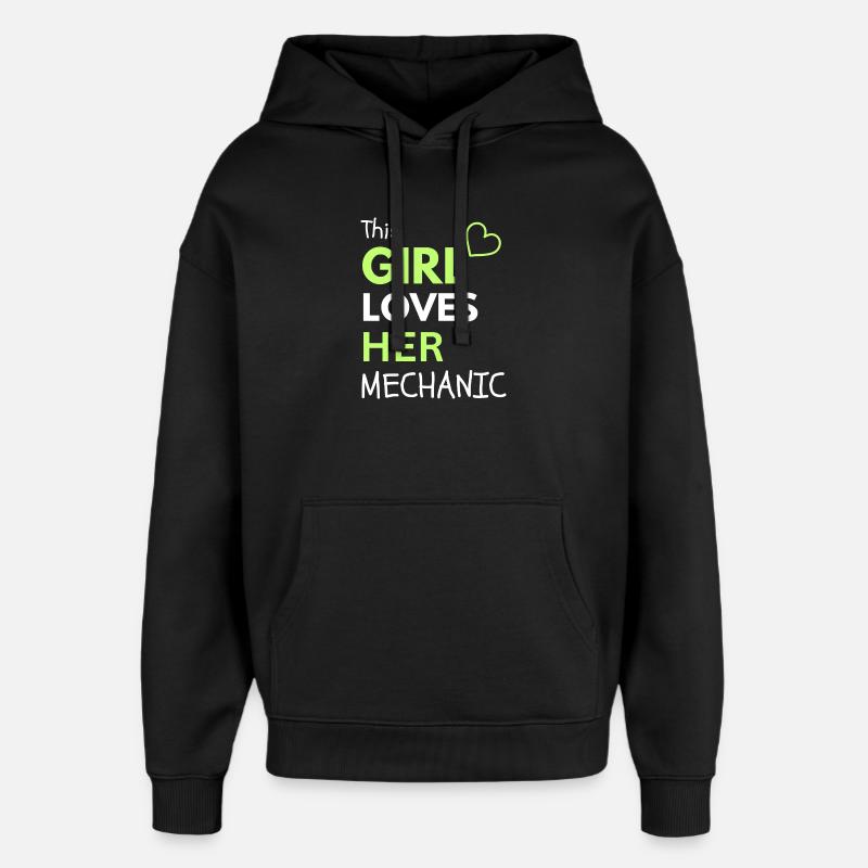 Cette fille adore son mécanicien - Sweat à capuche unisexe Stanley/Stella Oversized - noir