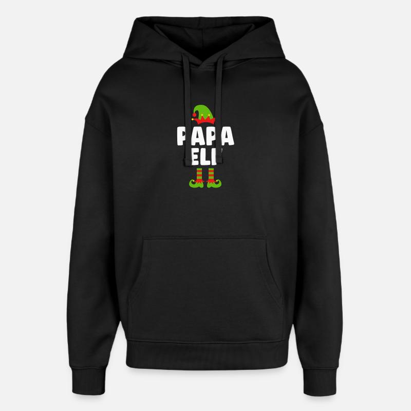 Noël Drôle Papa Père Elfe - Sweat à capuche unisexe Stanley/Stella Oversized - noir