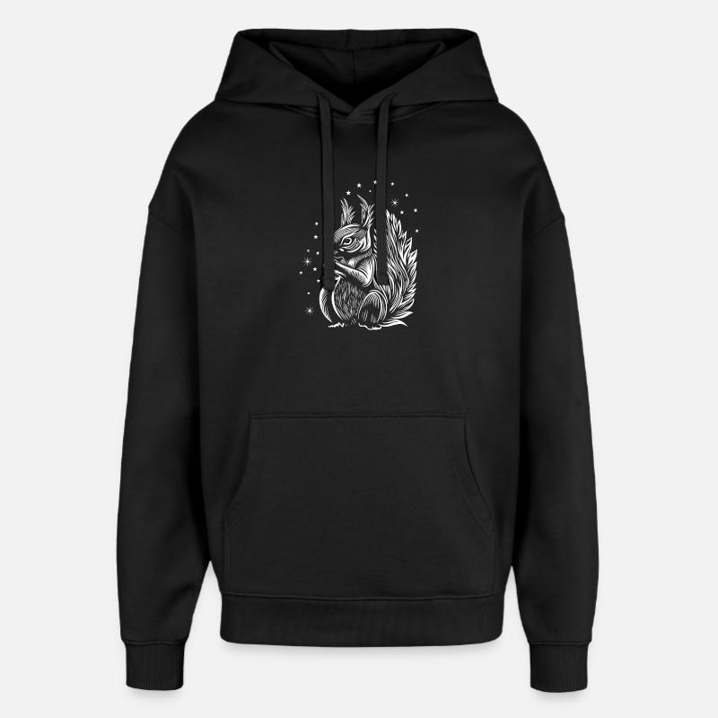 Eichhörnchen mit Sternen - Oversized Unisex Hoodie von Stanley/Stella - Schwarz