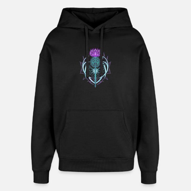 Distel Schild Celtic Knots Thistle Lover - Oversized Unisex Hoodie von Stanley/Stella - Schwarz