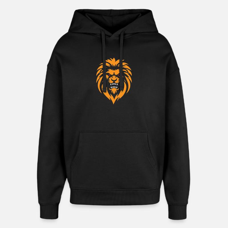 Lion en colère - Sweat à capuche unisexe Stanley/Stella Oversized - noir