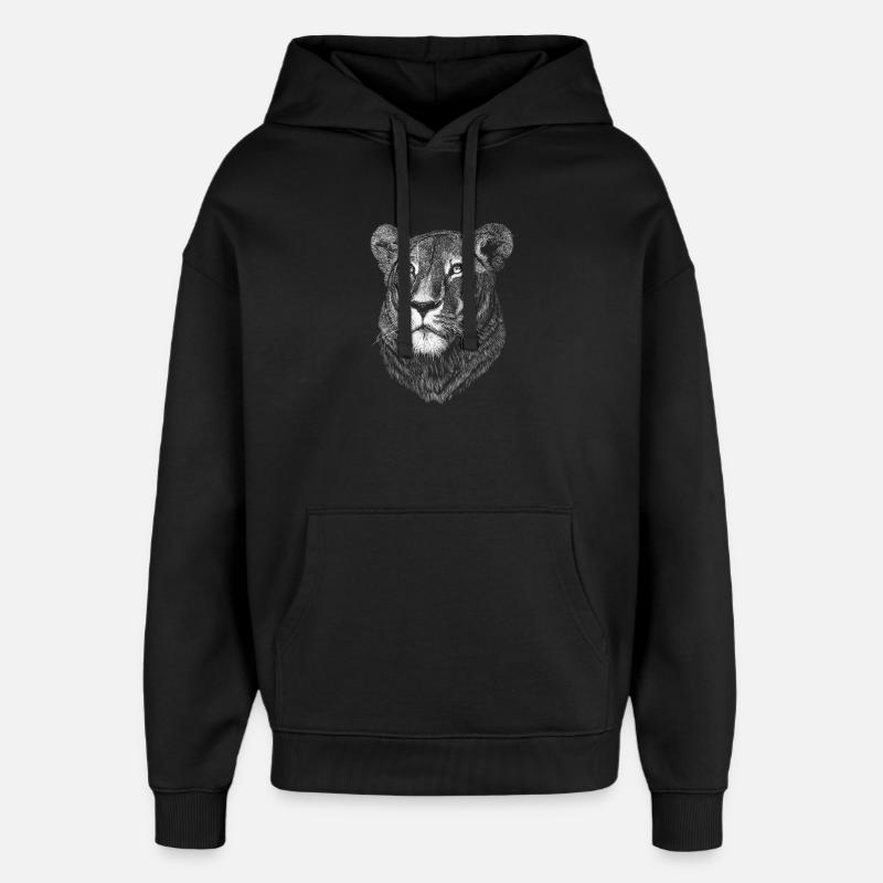 Lionne - Sweat à capuche unisexe Stanley/Stella Oversized - noir