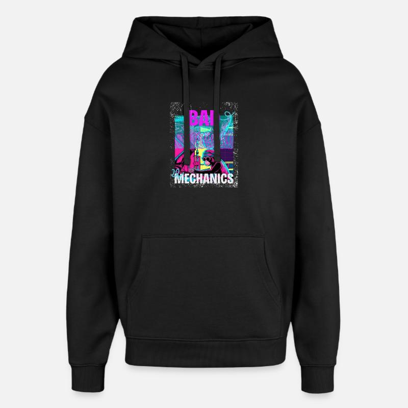 Mauvaise mécanique – Style Garage Singe - Sweat à capuche unisexe Stanley/Stella Oversized - noir