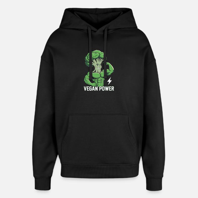 Puissance végétalienne - Sweat à capuche unisexe Stanley/Stella Oversized - noir
