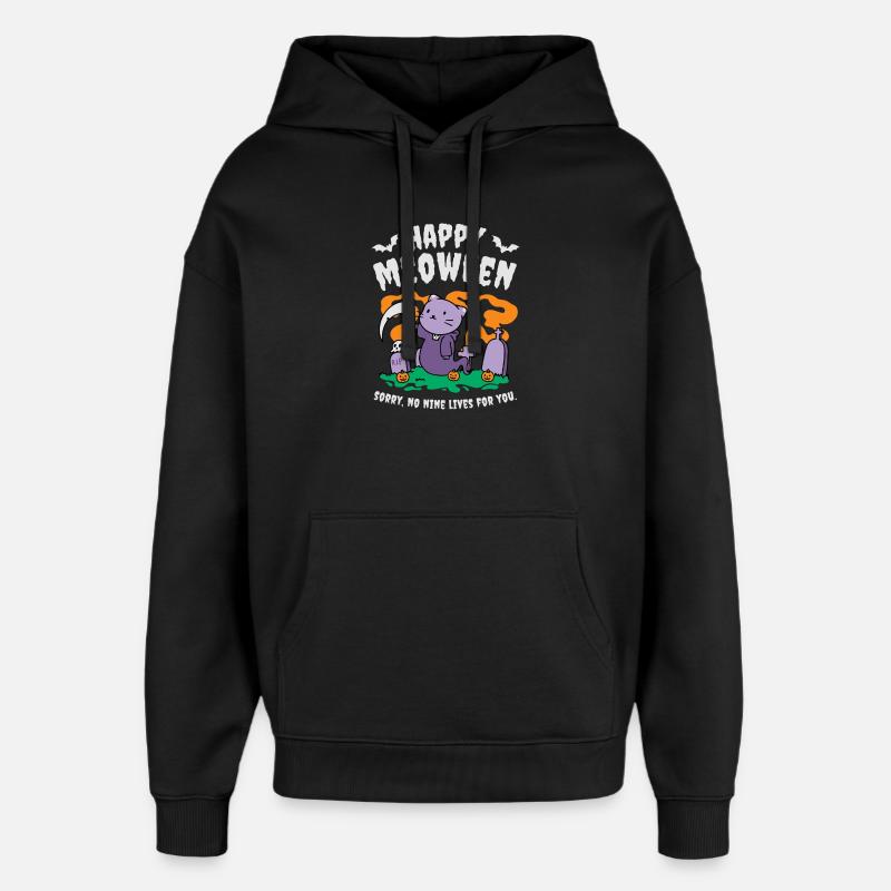 Miaouss heureux - Sweat à capuche unisexe Stanley/Stella Oversized - noir