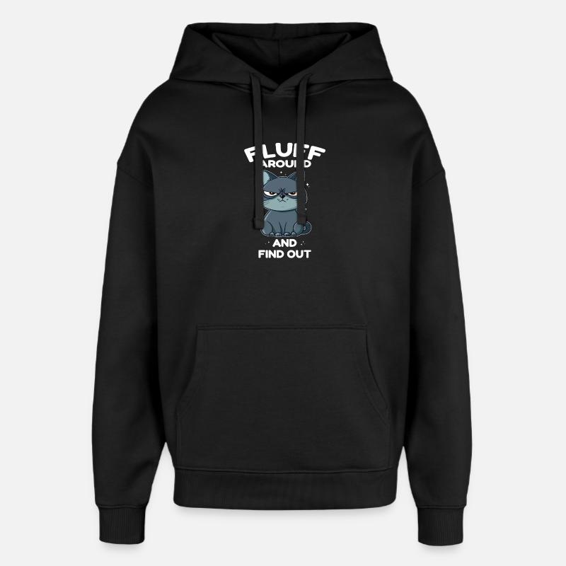 Peluche autour et découvre le chat - Sweat à capuche unisexe Stanley/Stella Oversized - noir