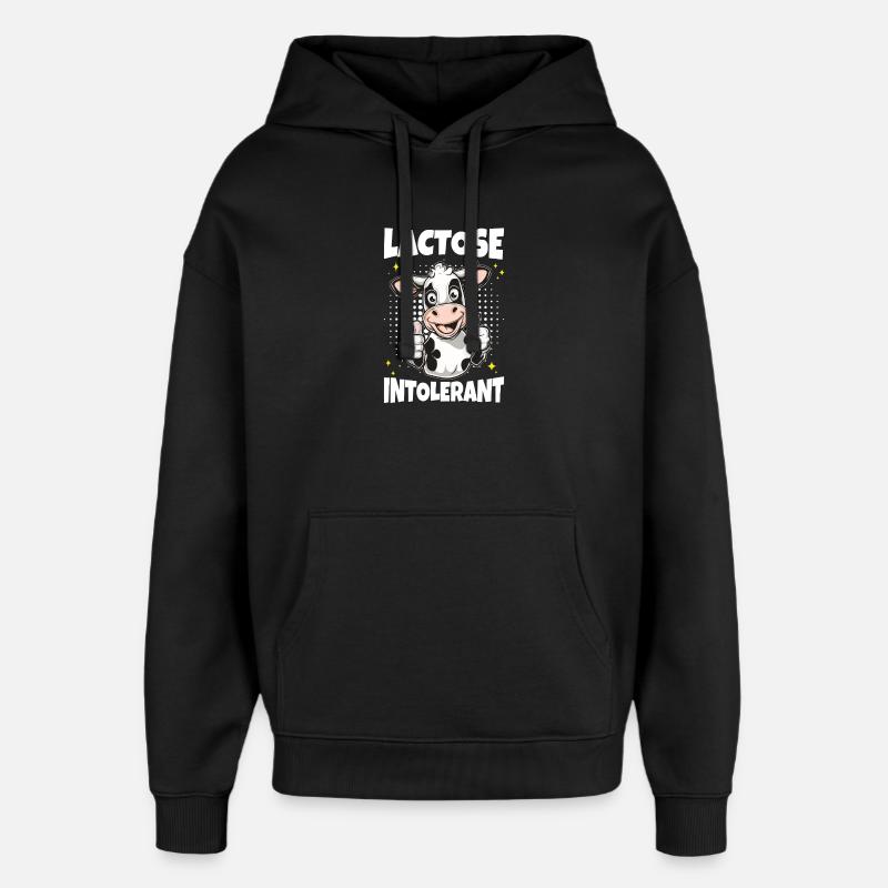 Vache laitière intolérante au lactose - Sweat à capuche unisexe Stanley/Stella Oversized - noir