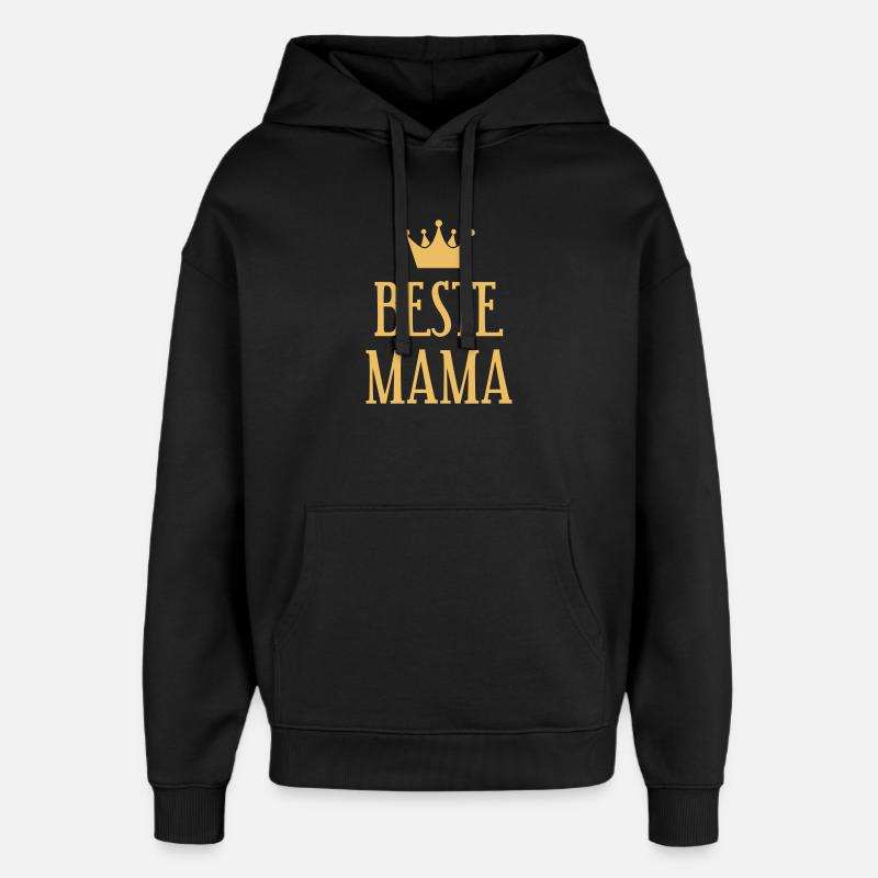 Meilleure Couronne de Maman - Sweat à capuche unisexe Stanley/Stella Oversized - noir