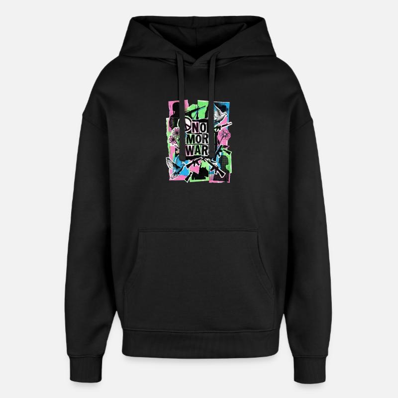 Peace: Never again war - Oversized Unisex Hoodie by Stanley/Stella - black