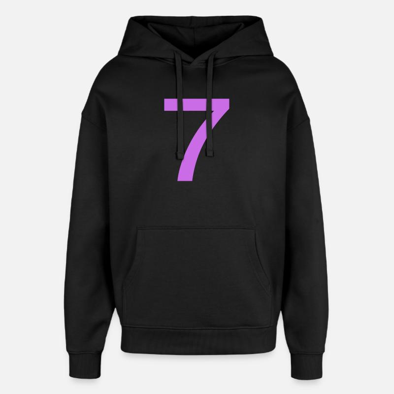 7 - Oversized Unisex Hoodie by Stanley/Stella - black