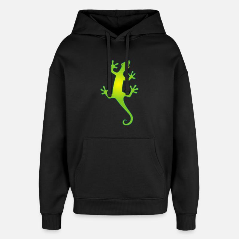 lézard manga vert et jaune - Sweat à capuche unisexe Stanley/Stella Oversized - noir