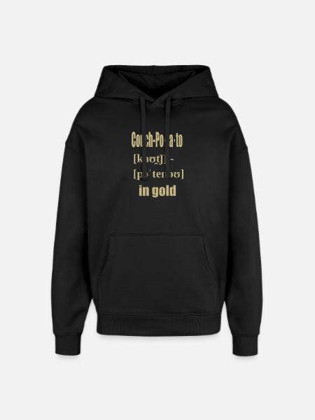 couch potato in gold - Oversized Unisex Hoodie by Stanley/Stella - black