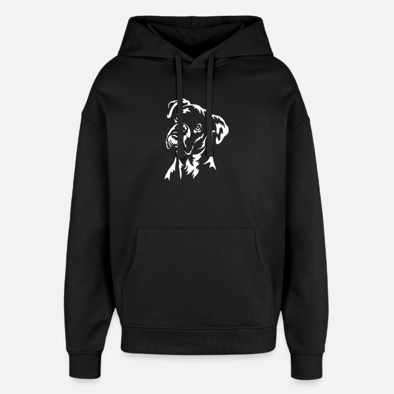 Boxer Head « Black Edition » - Sweat à capuche unisexe Stanley/Stella Oversized - noir