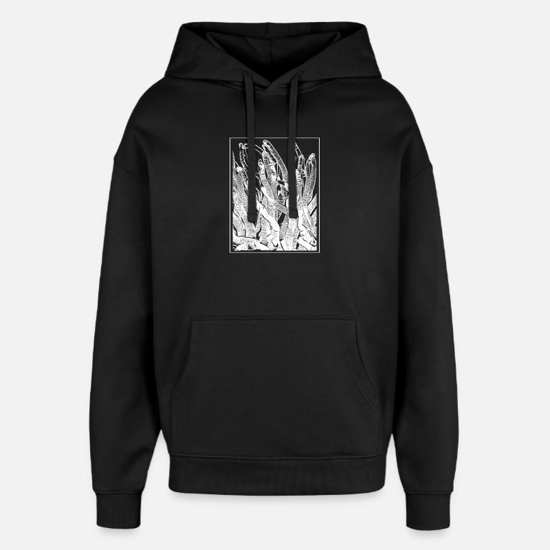 Anémone - Sweat à capuche unisexe Stanley/Stella Oversized - noir