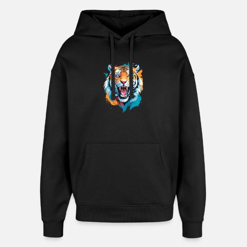 Nepal Tiger - Sweat à capuche unisexe Stanley/Stella Oversized - noir