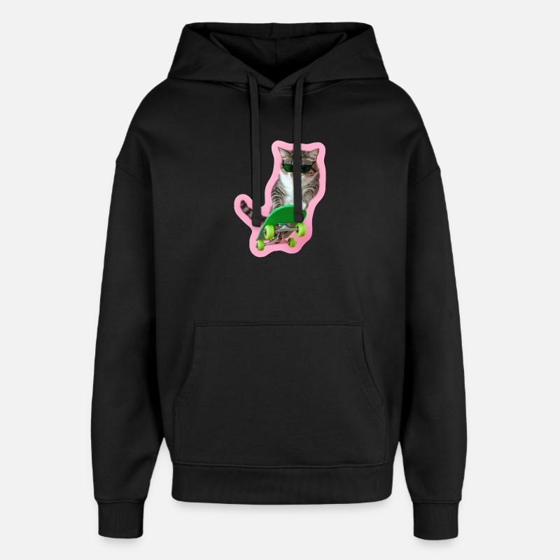 Cool Cat: Board-Style pur - Oversized Unisex Hoodie von Stanley/Stella - Schwarz