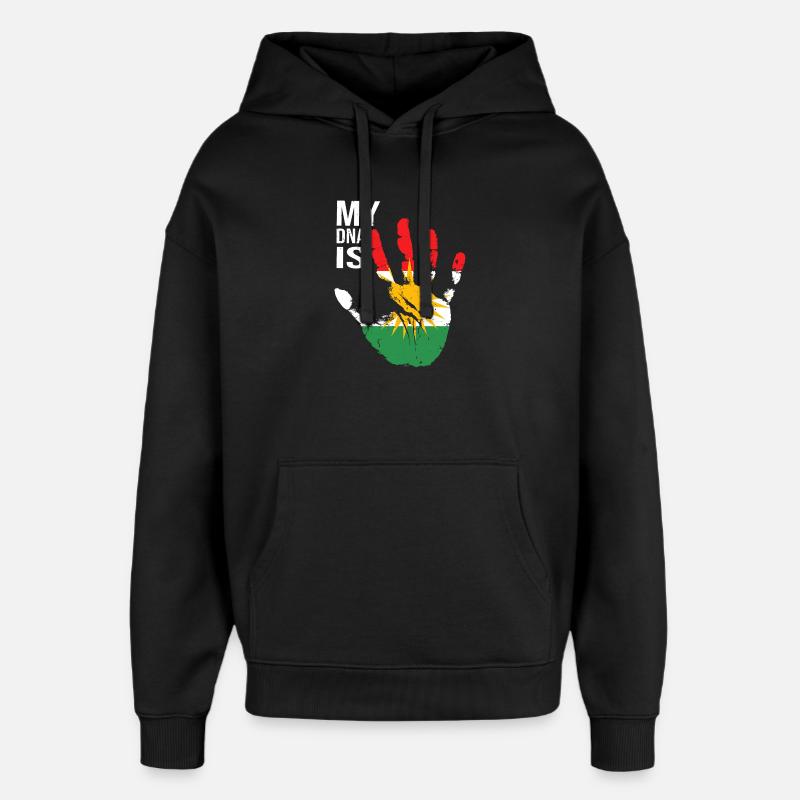 Kurdistan Kurden Handdesign mit Flagge - Oversized Unisex Hoodie von Stanley/Stella - Schwarz