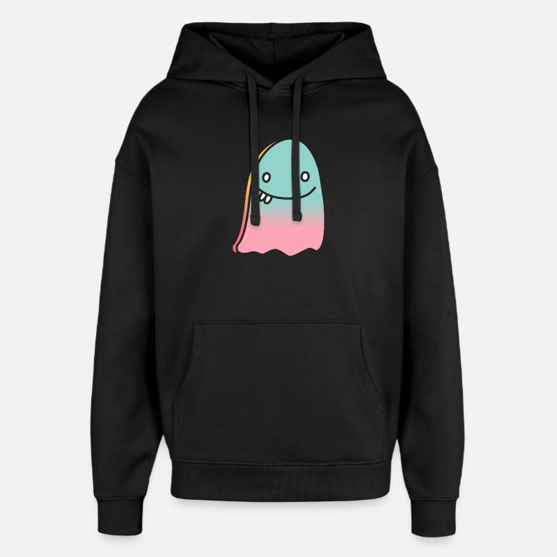 Ghost doodle gradient - Oversized Unisex Hoodie by Stanley/Stella - black