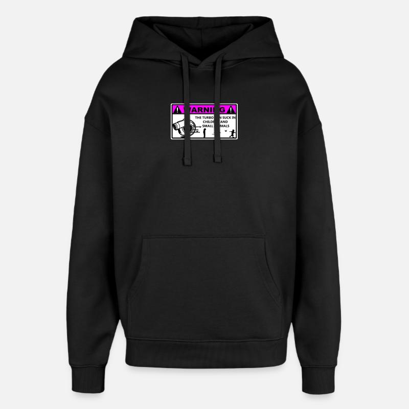 Turbo Avertissement Enfants  - Sweat à capuche unisexe Stanley/Stella Oversized - noir