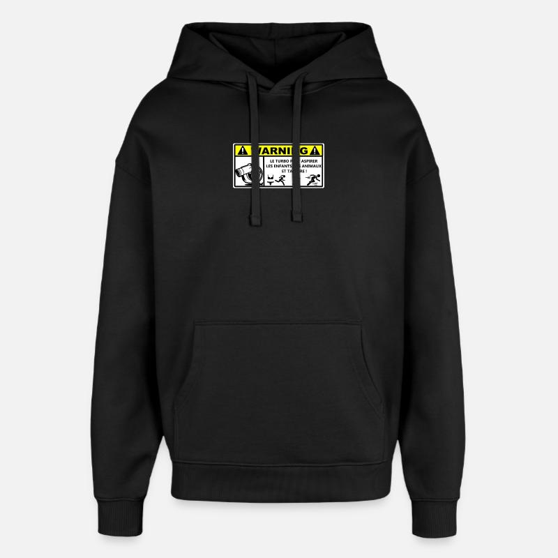 Warnung - Oversized Unisex Hoodie von Stanley/Stella - Schwarz