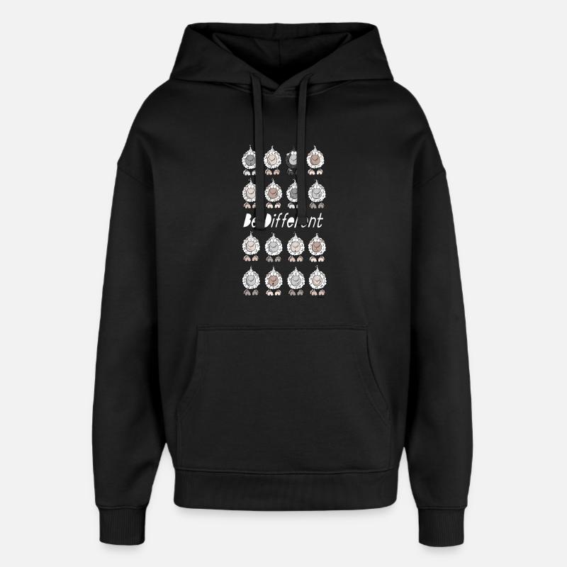 Be Different Moutons - Sweat à capuche unisexe Stanley/Stella Oversized - noir