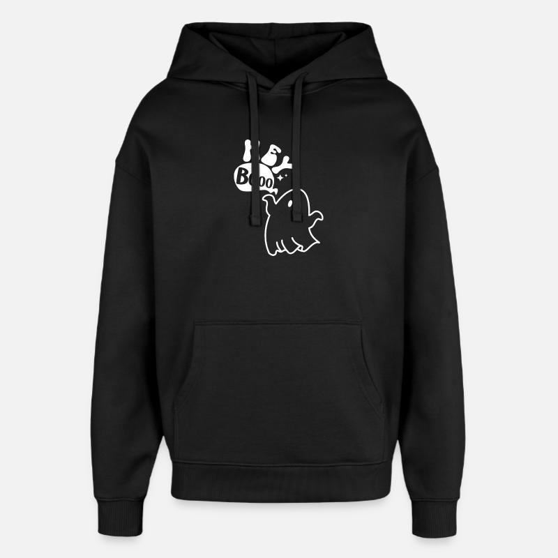 Le fantôme d’Halloween connaît Hey Booo - Sweat à capuche unisexe Stanley/Stella Oversized - noir