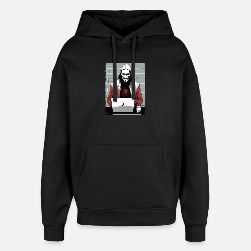 Anonymous Hacker - Oversized Unisex Hoodie by Stanley/Stella - black
