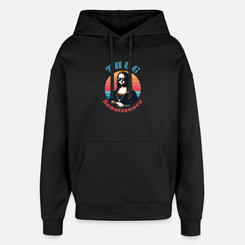 Mona hipster à l’ambiance rétro - Sweat à capuche unisexe Stanley/Stella Oversized - noir