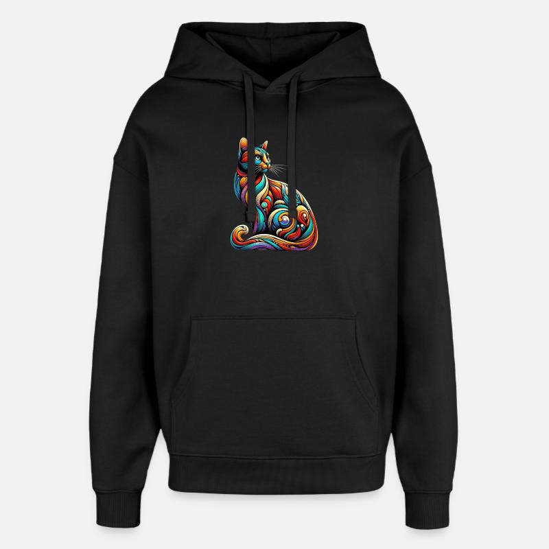 Katze - Oversized Unisex Hoodie von Stanley/Stella - Schwarz