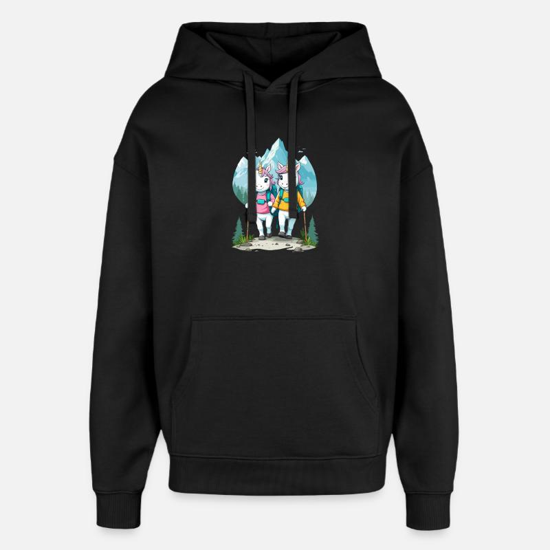 Licornes vagabondes - Sweat à capuche unisexe Stanley/Stella Oversized - noir