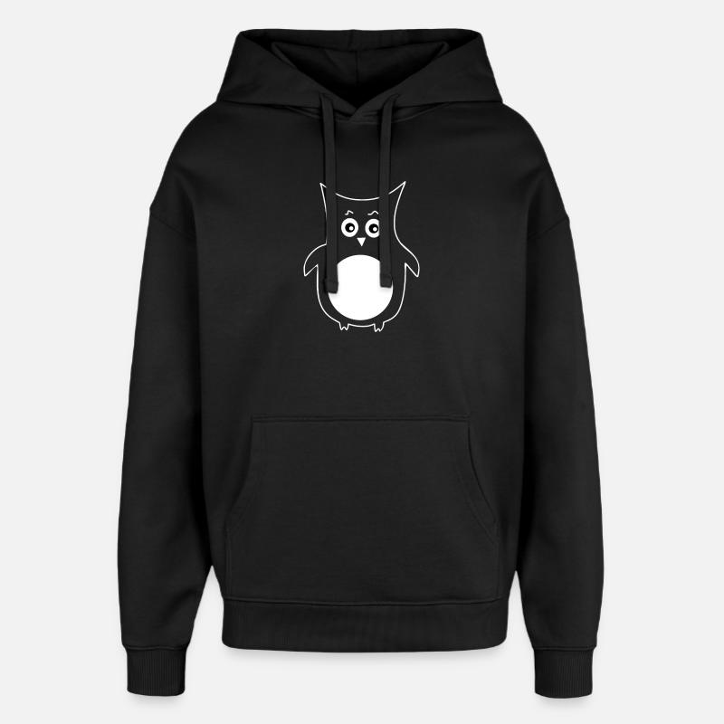 hibou blanc oiseau blanc - Sweat à capuche unisexe Stanley/Stella Oversized - noir