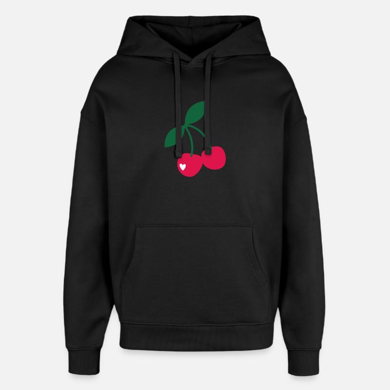 Cerises douces - Sweat à capuche unisexe Stanley/Stella Oversized - noir